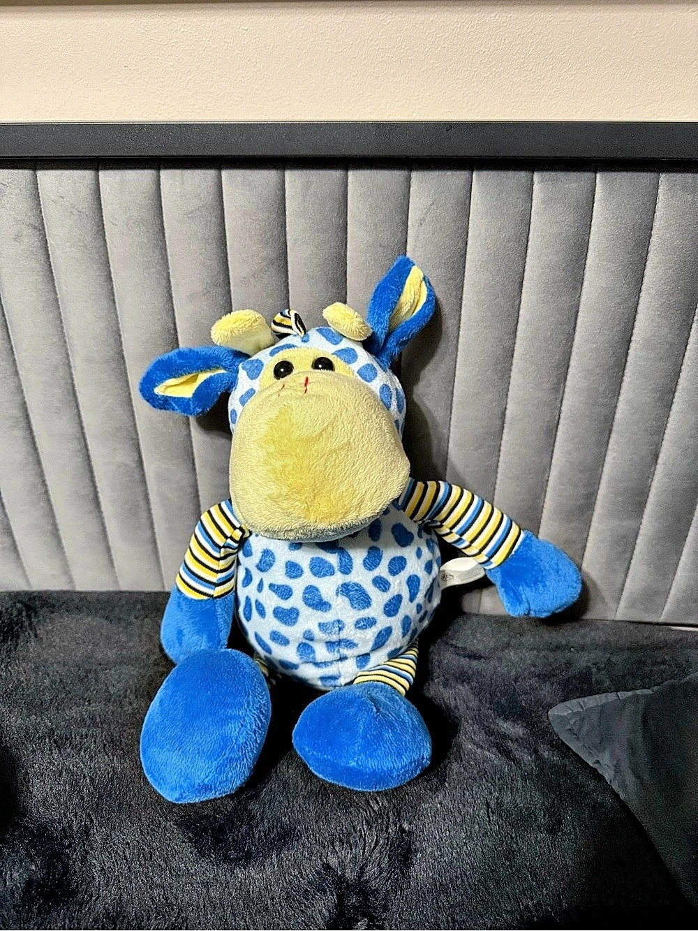 A&A Global Industries, Inc. A&A Global Cow Stuffed Animal. Blue & Yellow Stuffed